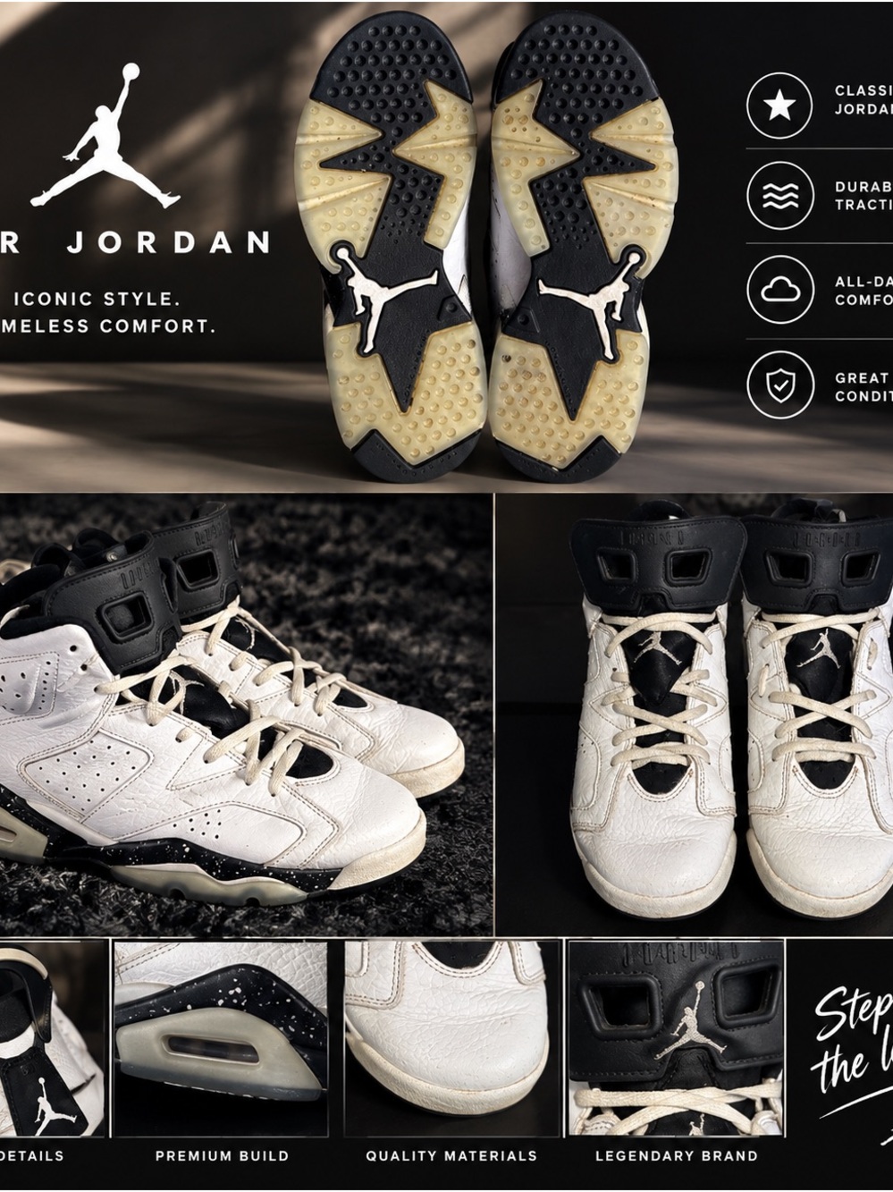 Jordan Kids Basketball Sneakers in White and Black